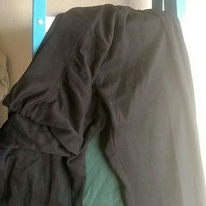 Black cotton low rise maternity pants